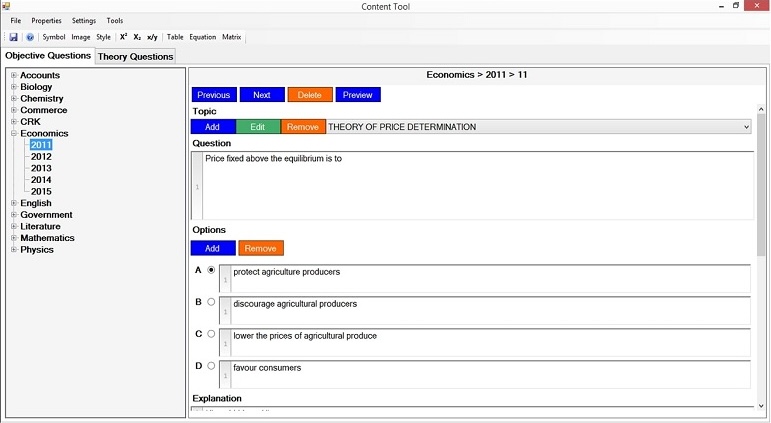 TestCentre Creator Interface